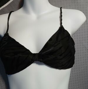 Ella Blue Zebra Print Velvet Bralette Top Adjustable Straps Festival No support